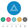 Traffic emergency triangle flat round icons - Traffic emergency triangle flat white icons on round color backgrounds. 6 bonus icons included.