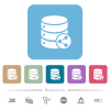 Database table relations white flat icons on color rounded square backgrounds. 6 bonus icons included - Database table relations flat icons on color rounded square backgrounds