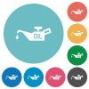 Oiler flat round icons - Oiler flat white icons on round color backgrounds
