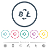 Bitcoin Litecoin exchange flat color icons in round outlines. 6 bonus icons included. - Bitcoin Litecoin exchange flat color icons in round outlines