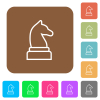White chess knight flat icons on rounded square vivid color backgrounds. - White chess knight rounded square flat icons