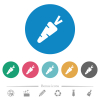 Carrot flat round icons - Carrot flat white icons on round color backgrounds. 6 bonus icons included.