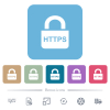 Secure http protocol white flat icons on color rounded square backgrounds. 6 bonus icons included - Secure http protocol flat icons on color rounded square backgrounds