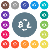 Bitcoin Litecoin exchange flat white icons on round color backgrounds - Bitcoin Litecoin exchange flat white icons on round color backgrounds. 17 background color variations are included.
