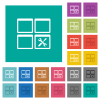 Dashboard tools multi colored flat icons on plain square backgrounds. Included white and darker icon variations for hover or active effects. - Dashboard tools square flat multi colored icons