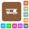 Crane truck flat icons on rounded square vivid color backgrounds. - Crane truck rounded square flat icons