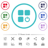 Component switch flat color icons in circle shape outlines. 12 bonus icons included. - Component switch flat color icons in circle shape outlines