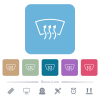 Windshield defrost white flat icons on color rounded square backgrounds. 6 bonus icons included - Windshield defrost flat icons on color rounded square backgrounds