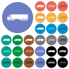 Camion multi colored flat icons on round backgrounds. Included white, light and dark icon variations for hover and active status effects, and bonus shades. - Camion round flat multi colored icons