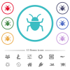 Bug flat color icons in circle shape outlines. 12 bonus icons included. - Bug flat color icons in circle shape outlines