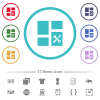 Dashboard tools flat color icons in circle shape outlines. 12 bonus icons included. - Dashboard tools flat color icons in circle shape outlines