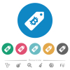 Bitcoin price label flat round icons - Bitcoin price label flat white icons on round color backgrounds. 6 bonus icons included.