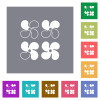 Car fan levels square flat icons - Car fan levels flat icons on simple color square backgrounds
