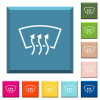 Windshield defrost white icons on edged square buttons in various trendy colors - Windshield defrost white icons on edged square buttons