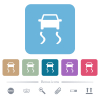 Slippery road dashboard indicator white flat icons on color rounded square backgrounds. 6 bonus icons included - Slippery road dashboard indicator flat icons on color rounded square backgrounds