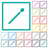 Matchstick flat color icons with quadrant frames on white background - Matchstick flat color icons with quadrant frames