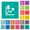 Oil trade graph square flat multi colored icons - Oil trade graph multi colored flat icons on plain square backgrounds. Included white and darker icon variations for hover or active effects.