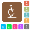 Microscope flat icons on rounded square vivid color backgrounds. - Microscope rounded square flat icons
