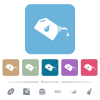 Oiler with oil drop flat icons on color rounded square backgrounds - Oiler with oil drop white flat icons on color rounded square backgrounds. 6 bonus icons included