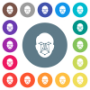 Face recognition flat white icons on round color backgrounds. 17 background color variations are included. - Face recognition flat white icons on round color backgrounds