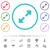 Resize full flat color icons in circle shape outlines - Resize full flat color icons in circle shape outlines. 12 bonus icons included.