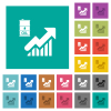 Oil trade graph multi colored flat icons on plain square backgrounds. Included white and darker icon variations for hover or active effects. - Oil trade graph square flat multi colored icons