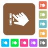 Right handed scroll down gesture flat icons on rounded square vivid color backgrounds. - Right handed scroll down gesture rounded square flat icons