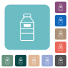 Water bottle with label rounded square flat icons - Water bottle with label white flat icons on color rounded square backgrounds