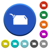 Oiler beveled buttons - Oiler round color beveled buttons with smooth surfaces and flat white icons