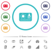 Vaccination id flat color icons in circle shape outlines. 12 bonus icons included. - Vaccination id flat color icons in circle shape outlines