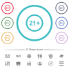 Allowed above 21 years only flat color icons in circle shape outlines. 12 bonus icons included. - Allowed above 21 years only flat color icons in circle shape outlines