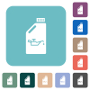 Oil canister with oiler rounded square flat icons - Oil canister with oiler white flat icons on color rounded square backgrounds