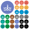 Warm temperature engine coolant multi colored flat icons on round backgrounds. Included white, light and dark icon variations for hover and active status effects, and bonus shades. - Warm temperature engine coolant round flat multi colored icons
