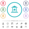 Real estate loan flat color icons in circle shape outlines. 12 bonus icons included. - Real estate loan flat color icons in circle shape outlines