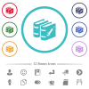 Vaccine documentation flat color icons in circle shape outlines. 12 bonus icons included. - Vaccine documentation flat color icons in circle shape outlines