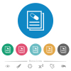 Medical prescription flat white icons on round color backgrounds. 6 bonus icons included. - Medical prescription flat round icons