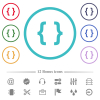 Programming code flat color icons in circle shape outlines. 12 bonus icons included. - Programming code flat color icons in circle shape outlines