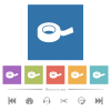Insulating tape flat white icons in square backgrounds. 6 bonus icons included. - Insulating tape flat white icons in square backgrounds
