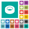 Insulating tape multi colored flat icons on plain square backgrounds. Included white and darker icon variations for hover or active effects. - Insulating tape square flat multi colored icons