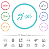 Hearing and visually impaired symbols flat color icons in circle shape outlines - Hearing and visually impaired symbols flat color icons in circle shape outlines. 12 bonus icons included.