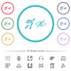 Hearing and visually impaired symbols flat color icons in circle shape outlines. 12 bonus icons included. - Hearing and visually impaired symbols flat color icons in circle shape outlines