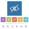 Visually impaired flat white icons in square backgrounds. 6 bonus icons included. - Visually impaired flat white icons in square backgrounds