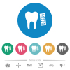 Dental medicine flat white icons on round color backgrounds. 6 bonus icons included. - Dental medicine flat round icons