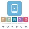 Mobile services flat icons on color rounded square backgrounds - Mobile services white flat icons on color rounded square backgrounds. 6 bonus icons included