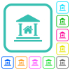 Real estate loan vivid colored flat icons - Real estate loan vivid colored flat icons in curved borders on white background