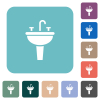 Sink white flat icons on color rounded square backgrounds - Sink rounded square flat icons