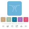 Collapsible clothes dryer rack flat icons on color rounded square backgrounds - Collapsible clothes dryer rack white flat icons on color rounded square backgrounds. 6 bonus icons included