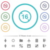 Not allowed under 16 flat color icons in circle shape outlines - Not allowed under 16 flat color icons in circle shape outlines. 12 bonus icons included.