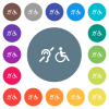 hearing impaired and wheelchair symbols flat white icons on round color backgrounds - hearing impaired and wheelchair symbols flat white icons on round color backgrounds. 17 background color variations are included.