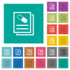 Medical prescription multi colored flat icons on plain square backgrounds. Included white and darker icon variations for hover or active effects. - Medical prescription square flat multi colored icons